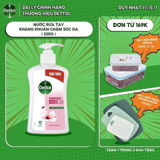 Nước rửa tay Dettol kháng khuẩn chăm sóc da – Chai 500G siêu tiết kiệm