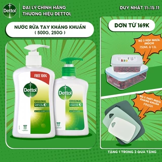 Nước rửa tay Dettol hương tinh dầu thông, diệt khuẩn và bảo vệ da -  500G/250G