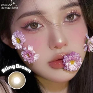 1 Cặp Lens kính áp tròng Bling Brown - nâu Tây vân sáng Filter giãn tròng 14.0mm độ cận 0 - 7 độ (kèm khay gương)