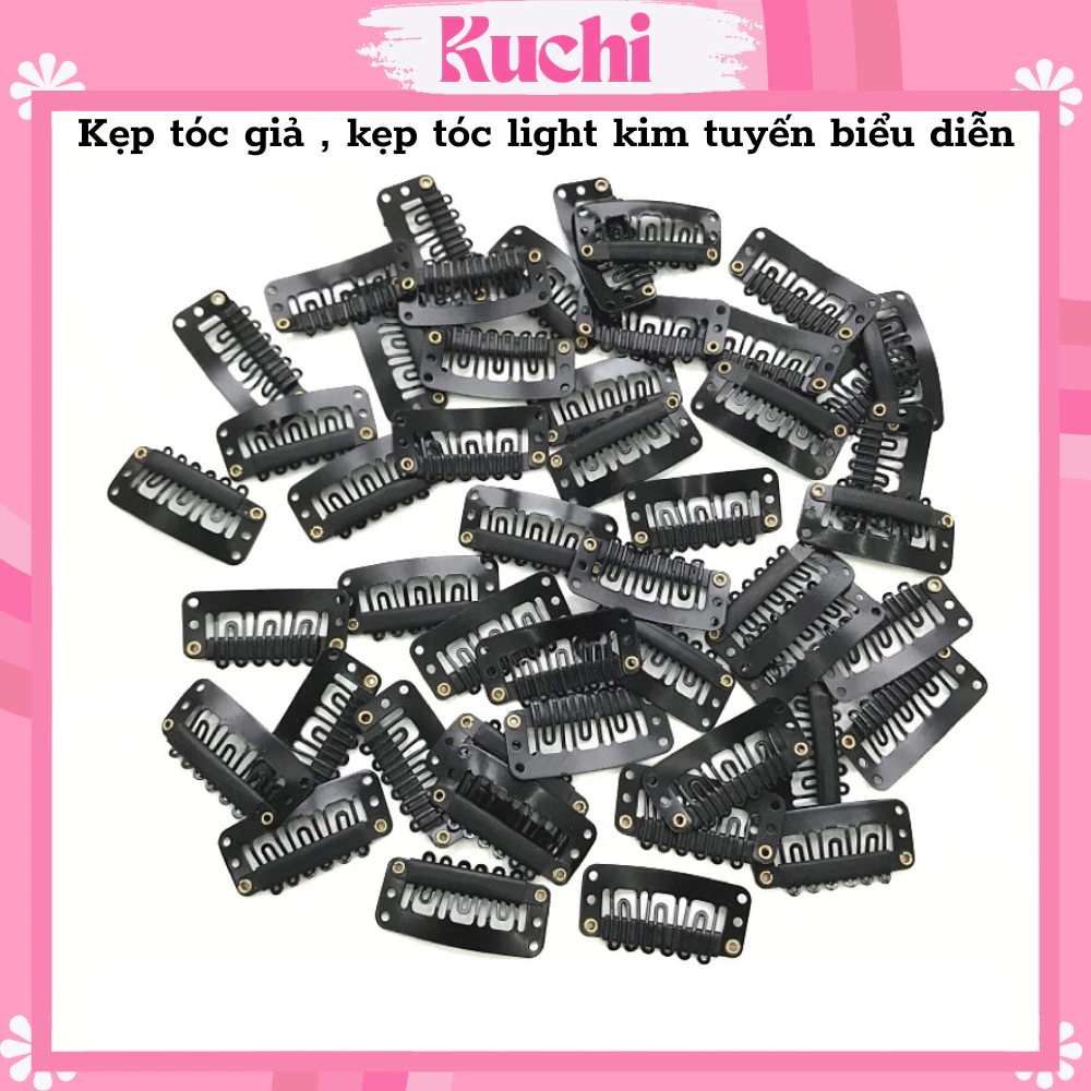 Combo 20 kẹp tóc giả , kẹp tóc light kim tuyến biểu diễn KUCHI