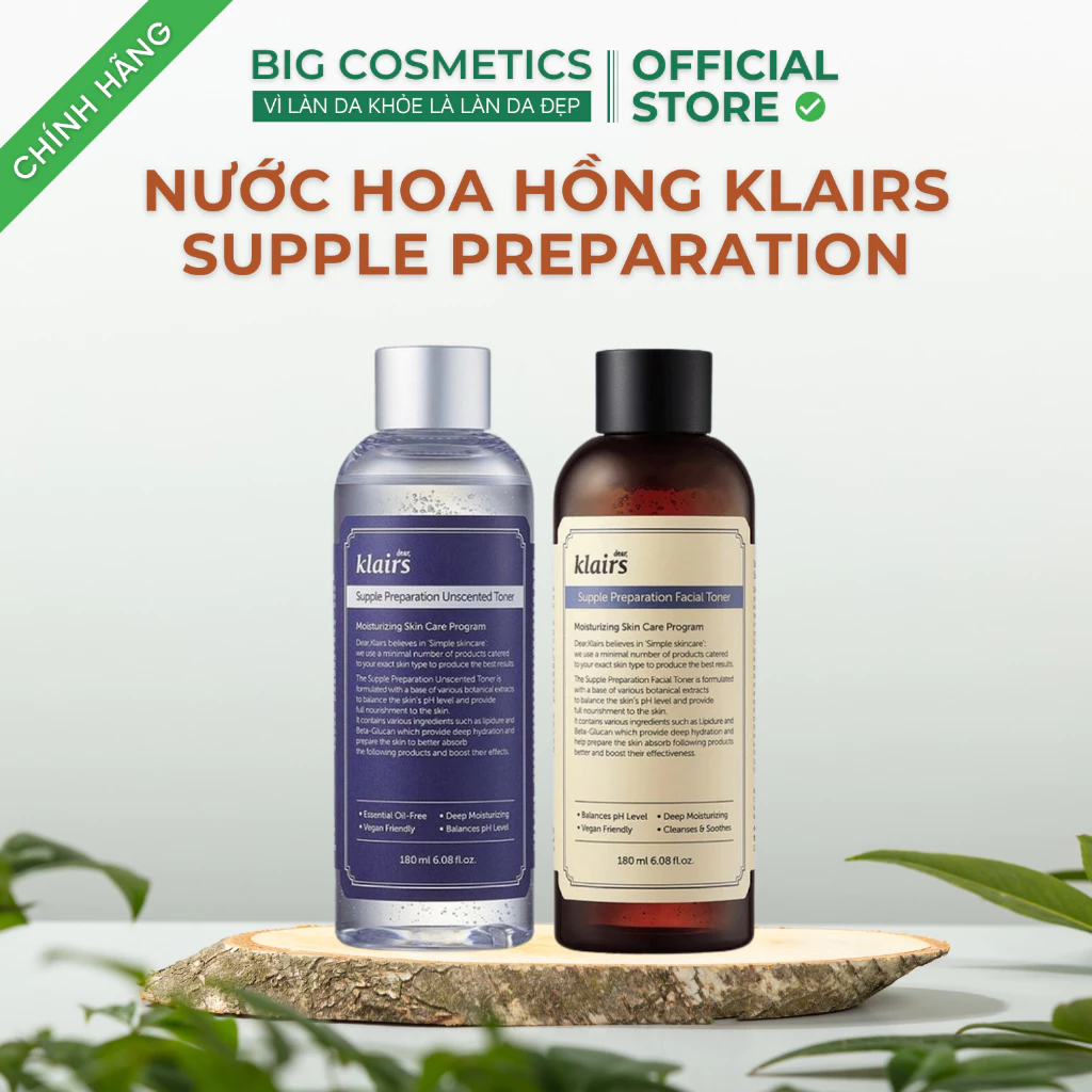 Nước Hoa Hồng Klairs SUPPLE PREPARATION UNSCENTED/FACIAL TONER 180ml