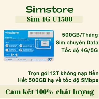 SIM 4G VINAPHONE BIG50Y, U1500, WIN60P, VD149, D159V, D49P, Fhpappy,  D500, YOLO100, D219 TRỌN GÓI 1 NĂM