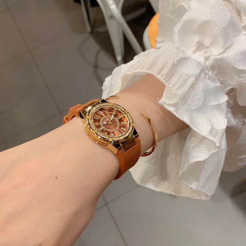 Đồng Hồ Nữ GS Màu Cam Đất Phiên Bản Khoá Cài Ôm Tay Mới
