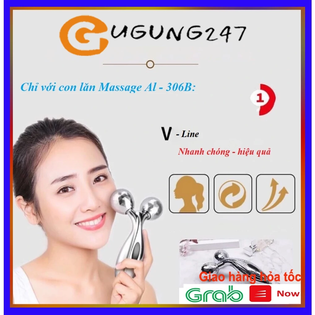 Cây lăn massage mặt 3D tạo hình V-line cao cấp - Matxa toàn thân, mặt, mũi, cằm, bụng, tay, chân nâng cao sức khỏe