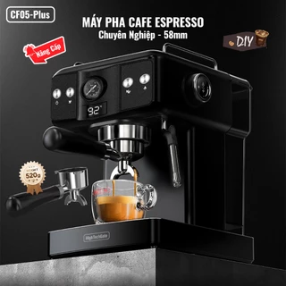 Máy Pha Cà Phê CF05-Plus Pha Cafe Espresso, Kiểm Soát Nhiệt và Mức Nước Pha Tùy Ý, Bản PLUS 58mm