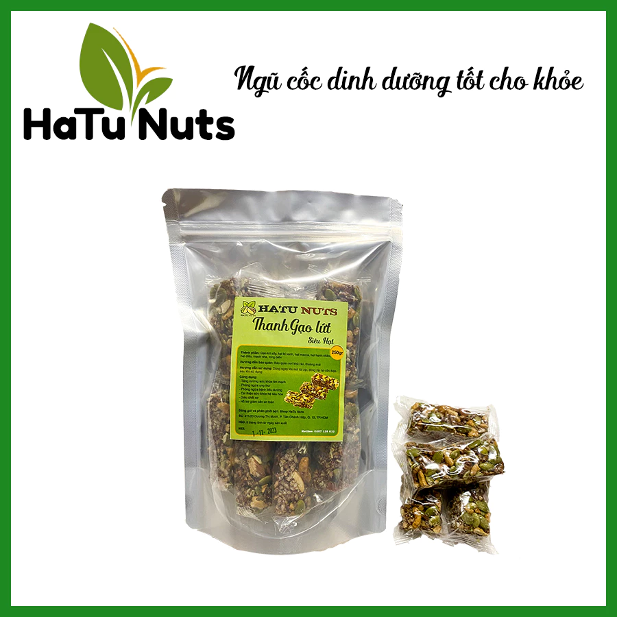 Thanh gạo lứt siêu hạt HATU NUTS dành cho người ăn kiêng, ăn chay