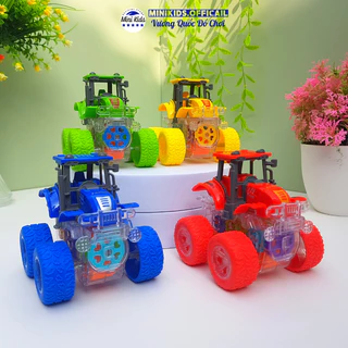 Xe địa hình hình máy cày chạy bánh đà trong suốt phát sáng dành cho bé từ 2 tuổi - Đồ chơi MiniKids