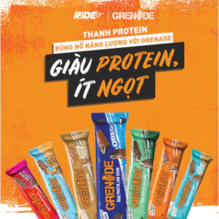 Bánh protein ít ngọt giàu protein bổ sung năng lượng trước và sau tập luyện Grenade protein bar - tùy chọn vị