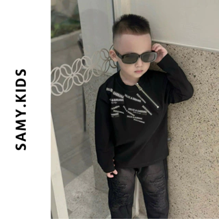 Áo dài tay thời trang cho bé trai, áo sweater khóa kéo phong cách trẻ em mùa đông dày dặn Samy Kids