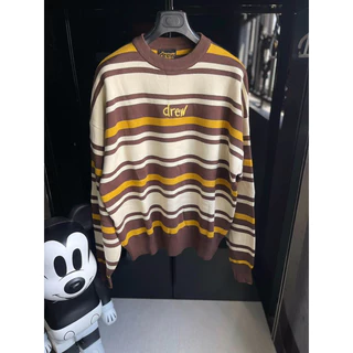 ⚡️[Hight Quality] Hàng Có Sẵn!! Áo Sweater Len Drew Limited Stripe - Họa Tiết Chữ Thêu Phối Kẻ 7 Màu Tinh Tế - Nam Nữ