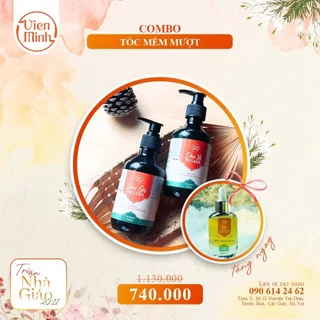 COMBO Tóc mềm mượt - TẶNG serum dầu Laha Viên Minh