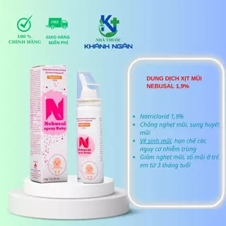 Chai xịt mũi cho bé 3 tháng tuổi NEBUSAL SPRAY BABY 1,9% CPC1HN 50ml