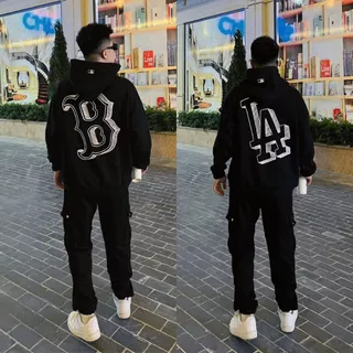 Áo Hoodie MLB LA/Boston nỉ bông, logo lớn in, logo nhỏ thêu - HYPE STREETWEAR | Ver 1:1 chuẩn .