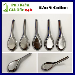 Combo 10 muỗng inox không gỉ in hình bông sen, chuyên dùng cho ăn cơm, phở, sáng bóng dày bền đẹp