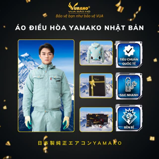 Áo khoác quạt điều hoà Yamako QUẠT 9 cánh 17V, pin quạt điều hoà 30.000 mah, áo kaki cao cấp chống tĩnh điện.