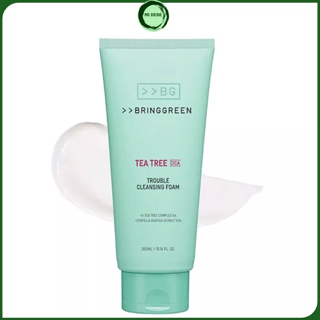 Sữa Rửa Mặt Ngừa Mụn Làm Dịu Da Bring Green Tea Tree Cica Trouble Cleansing Foam 200ml - Mibebe