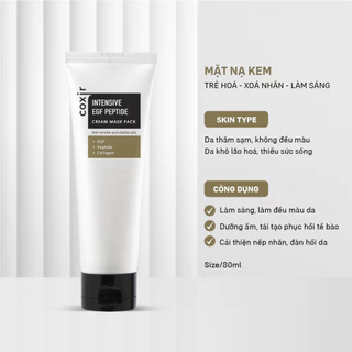 Mặt Nạ Kem Trẻ Hóa Xóa Nhăn Làm Sáng Coxir Intensive EGF Peptide Cream Mask Pack 80ml, Mặt Nạ Kem Xóa CX03 Nhăn