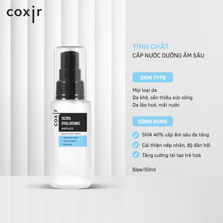 Tinh Chất Cấp Nước Dưỡng Ẩm Sâu Coxir Ultra Hyaluronic Ampoule - 50ml, Tinh Chất Cấp Nước Dưỡng Ẩm Cho Da CX10