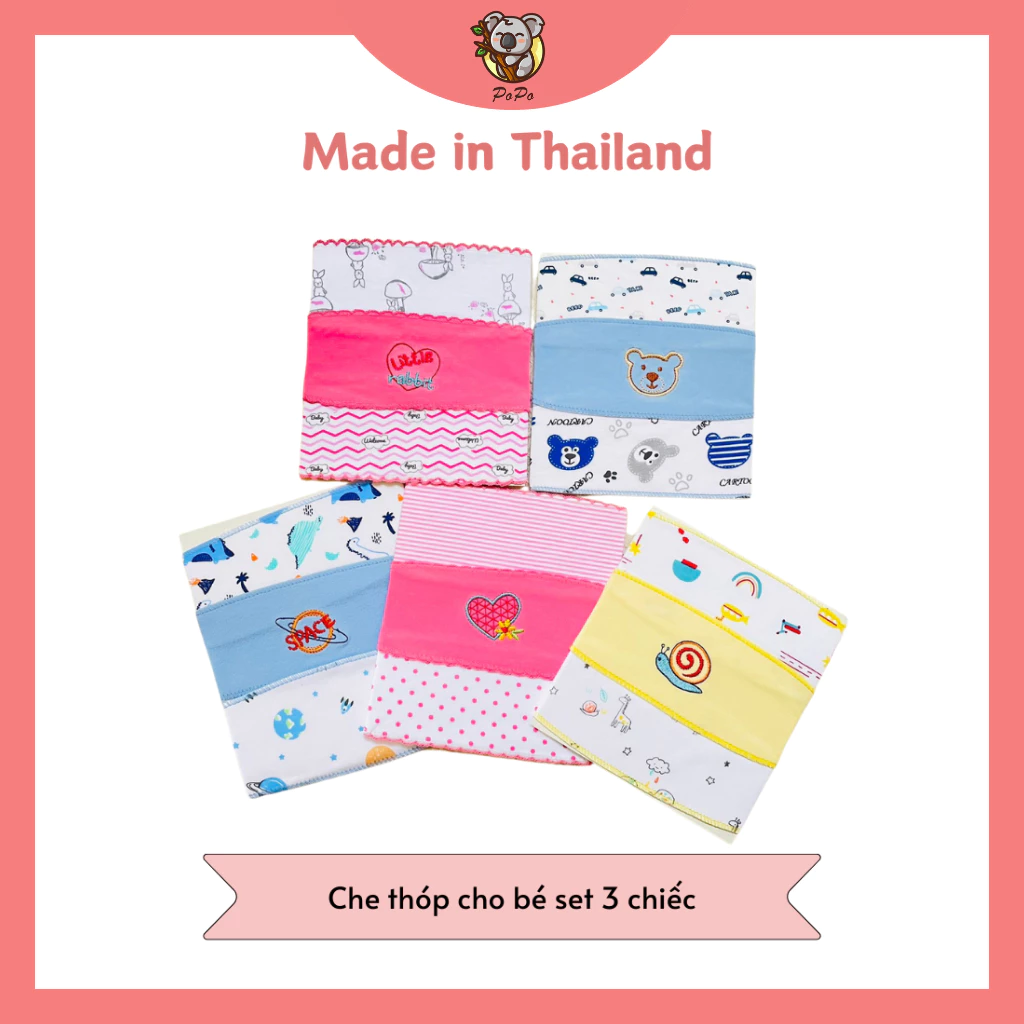 Che thóp cho bé cotton Thái Lan set 3 chiếc