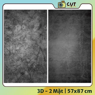 [Phông Nền Chụp Ảnh] Nền Xi Măng 3D 2 mặt tông màu tối Cụt Decor