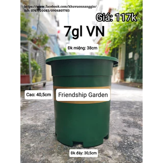Chậu chuyên trồng hồng Việt Nam size 7gl - 2 màu xanh, đen