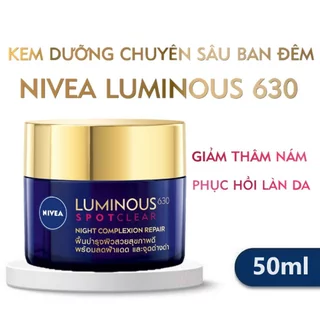 Kem Dưỡng NIVEA LUMINOUS Spot Clear Night Complexion Repair Cream 50ml Ngăn Thâm Nám Mờ Đốm Nâu