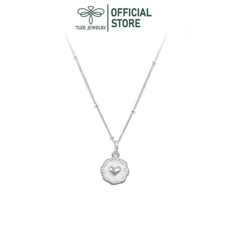 Dây chuyền bạc nữ TLEE, vòng cổ  dải bi treo charm tim hoa kết xinh xắn TleeJewelry