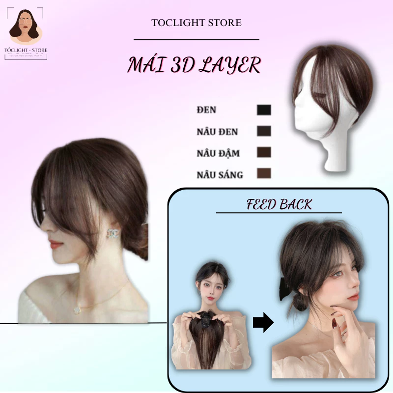 Tóc mái giả che hói layer 3d 2 mai cực đẹp không lộ-Mái giả 2 bên phong cách Hàn Quốc xinh xắn - 4