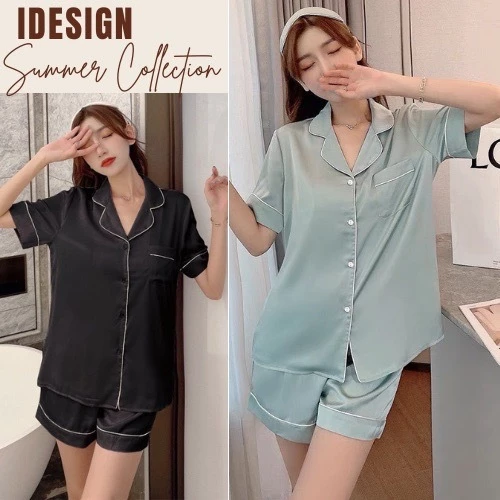 Bộ lụa mặc nhà, Bộ ngủ cộc tay quần cộc, quần dài, pijama lụa cao cấp N20