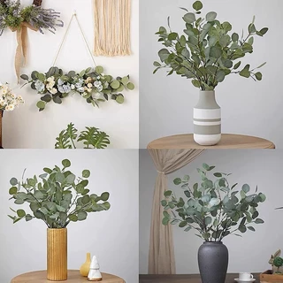 Cành khuynh diệp giả 60cm giống thật, Lá táo decor phòng, trang trí nhà cửa, tiệc cưới, cổng hoa