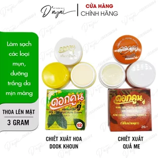 Kem Dưỡng Trắng Da Mịn Màng Làm Sạch Các Loại Mụn Dok Koon Koo Acne Cream Thái Lan 3 Gram