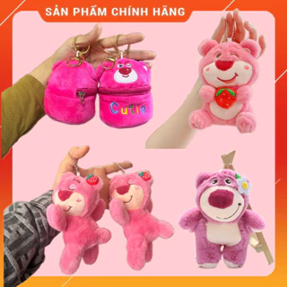 [KHO SỈ] MÓC KHOÁ GẤU DÂU 15cm Siêu Cute-Hàng Nhập-Lông Mịn