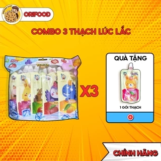 [TẶNG 1]COMBO 3 gói thạch lúc lắc thơm ngon vị trái cây, giàu dinh dưỡng, bổ sung vitamin cho bé Tặng 1 Gói Thạch