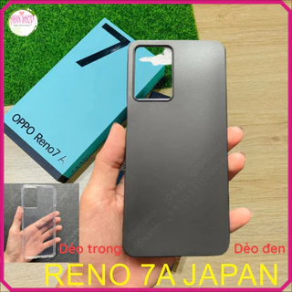 Ốp lưng Oppo Reno 7A / 9A Japan (Reno 7 A / 9 A, Reno7 A Japan / Reno 9A Japan ) dẻo đen và dẻo trong viền gồ bảo vệ cam