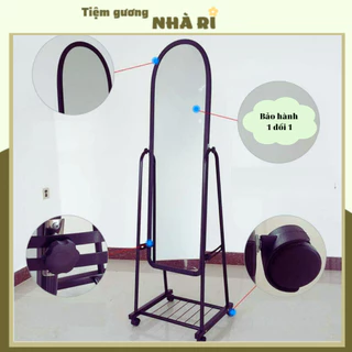 Gương soi toàn thân di động hàng loại I size lớn có kệ và bánh xe- bảo hành 1 đổi 1 (kt 43x165 cm)