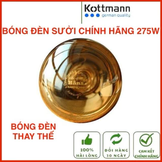 [Hàng chính hãng] Bóng đèn sưởi nhà tắm Hans | Braun 275W, chống chói mắt & chống nước (Lỗi vỡ đổi mới