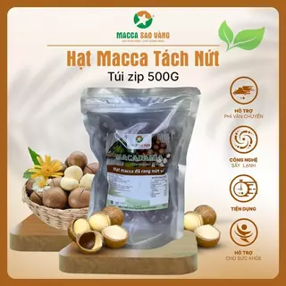 Hạt macca tách nứt, sấy khô - Macca Sao Vàng Cao Cấp - Loại túi Zip 250g - 500G- Size trung - Anh Chính macca