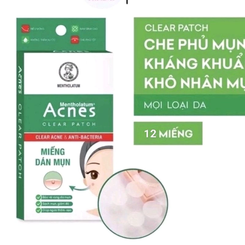 Miếng dán giảm mụn Acnes 12 miếng