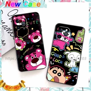 Ốp IPhone 12 MINI / 12 / 12 PRO / 12 PRO MAX viền vuông hình gấu dâu lotso,shin,gấu trúc cute dễ thương