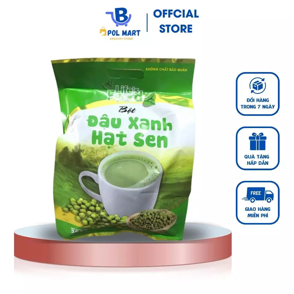 (Mã NSF02P130 giảm 30K) Bột Đậu Xanh Hạt Sen Uống Liền Gói 300g Hương Vị THơm Ngon Dễ Uống