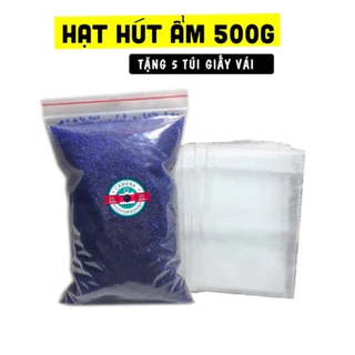 Hạt hút ẩm xanh đổi màu chống ẩm 500g - Tặng 5 túi vải