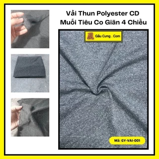 Vải Thun Polyester CD Muối Tiêu Co Giãn 4 Chiều Siêu Bền 1m x 1m7 | Vải Thun Thể Thao Poly | GY-VAI-001 | Gấu Cưng Store