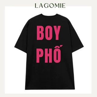 Áo Thun BOY PHỐ Cotton 100% Nam Nữ Unisex Form Rộng Tay Lỡ LAGOMIE