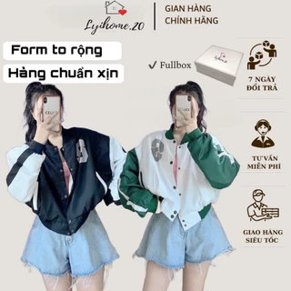 Áo khoác dù bomber form croptop Lyihome chất dày dặn hai lớp chuẩn từng đường kim mũi chỉ phối màu