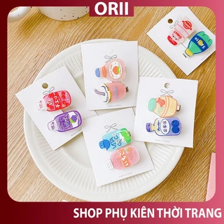 Kẹp tóc hình chai nước dễ thương ,nhiều màu nhiều kiểu đẹp ,kẹp mái hàn quốc phong cách lolita đơn giản..