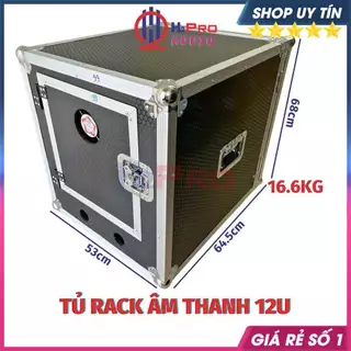 Tủ Rack Âm Thanh 12U Dày Dặn 4 Bánh Xe - Có Cánh Cửa - Quạt Làm Mát, Tủ Máy Âm Thanh Chuyên Nghiệp Cao Cấp - H2Pro Audio