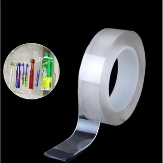 Băng Keo Pu tape 2 Mặt Trong Suốt Siêu Dính Dài 2m, bản 2cm, dày 2mm, có thể tái sử dụng