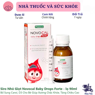 Siro Nhỏ Giọt Novocal Baby Drops Forte Bổ Sung Canxi, D3 Cho Bé Giúp Xương Chắc Khỏe, Tăng Chiều Cao (lọ 90ml)