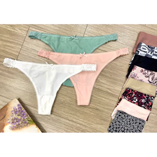 COMBO 10 quần lót nữ quần lọt khe (thongs) xuất xịn mix các hãng-chất cotton, thun lạnh, su, ren- nhiều mẫu lựa chọn