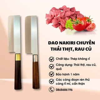 Dao Nakiri Thái Thịt Chín, Rau Củ Siêu Sắc Chuôi Gỗ Cao Cấp